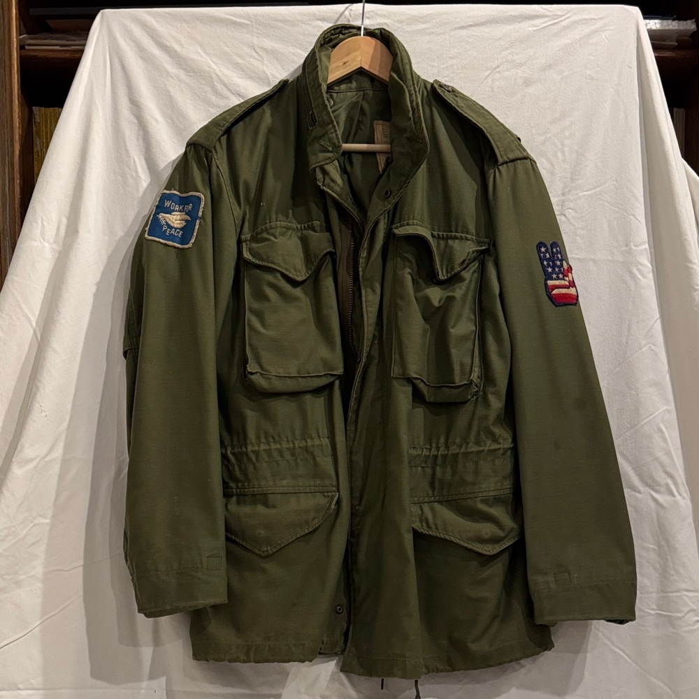 Vintage Authentic US Army Green Military Canvas Field Jacket